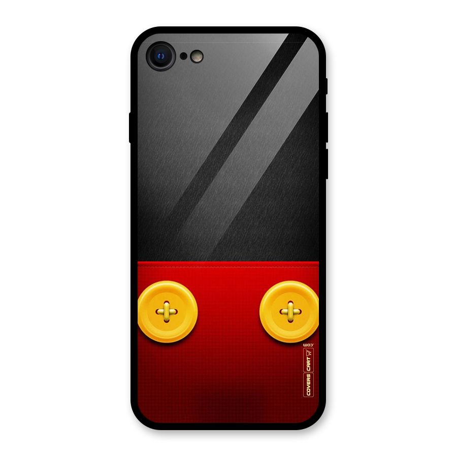 Yellow Button Glass Back Case for iPhone SE 2022