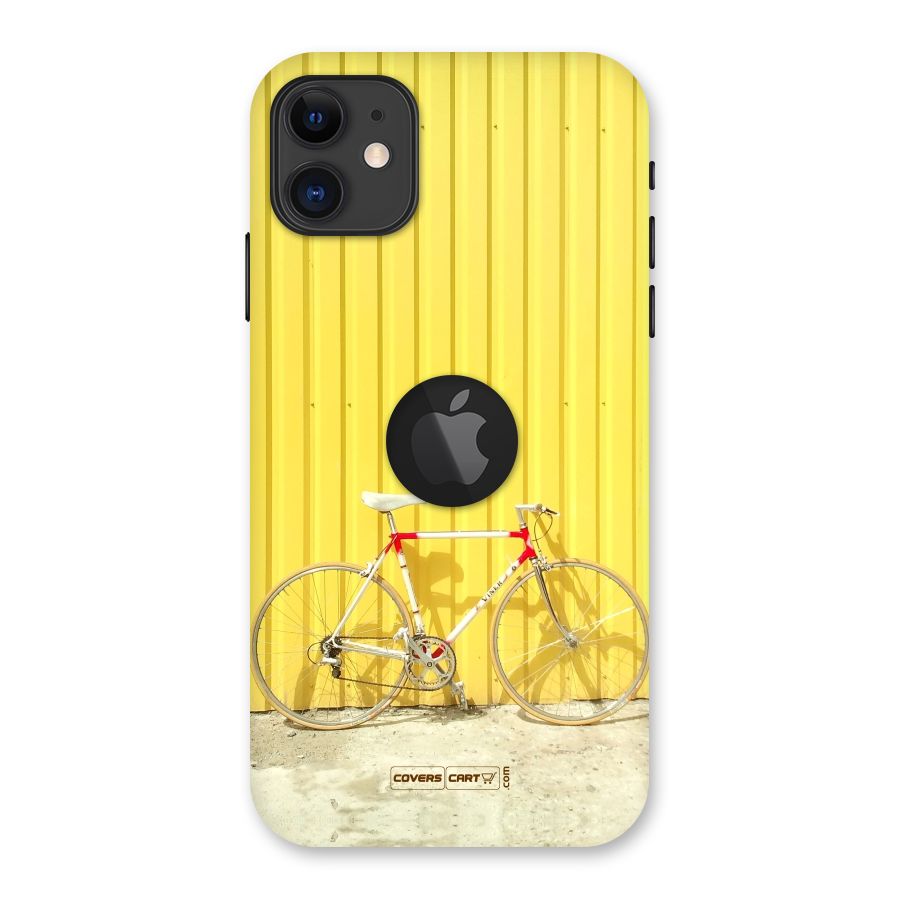 Yellow Cycle Classic Back Case for iPhone 11 Logo Cut