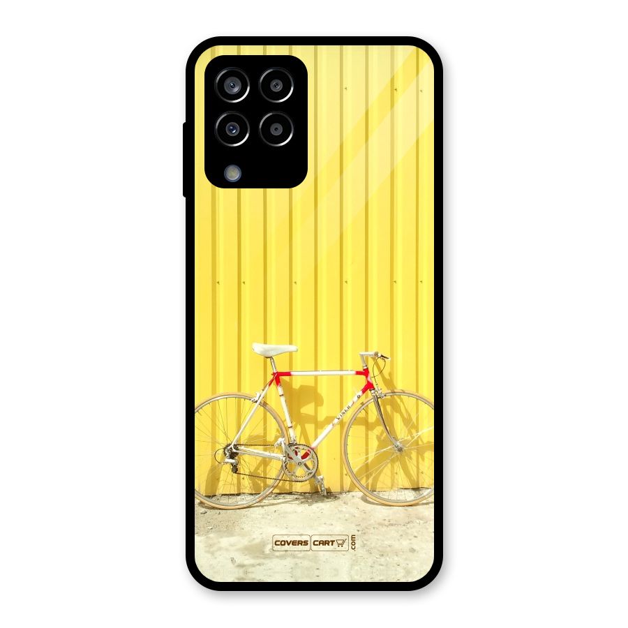 Yellow Cycle Classic Glass Back Case for Galaxy M33