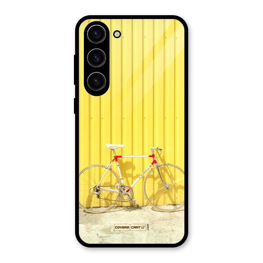 Yellow Cycle Classic Glass Back Case for Galaxy S23 Plus