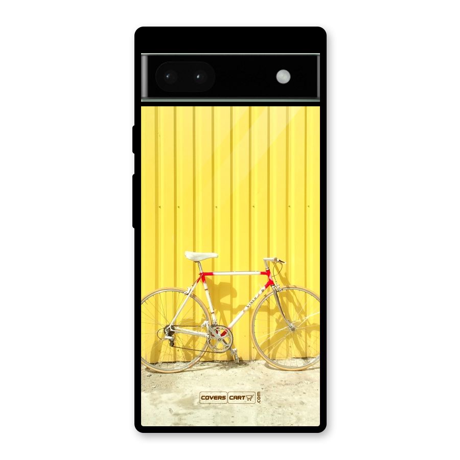 Yellow Cycle Classic Glass Back Case for Google Pixel 6a