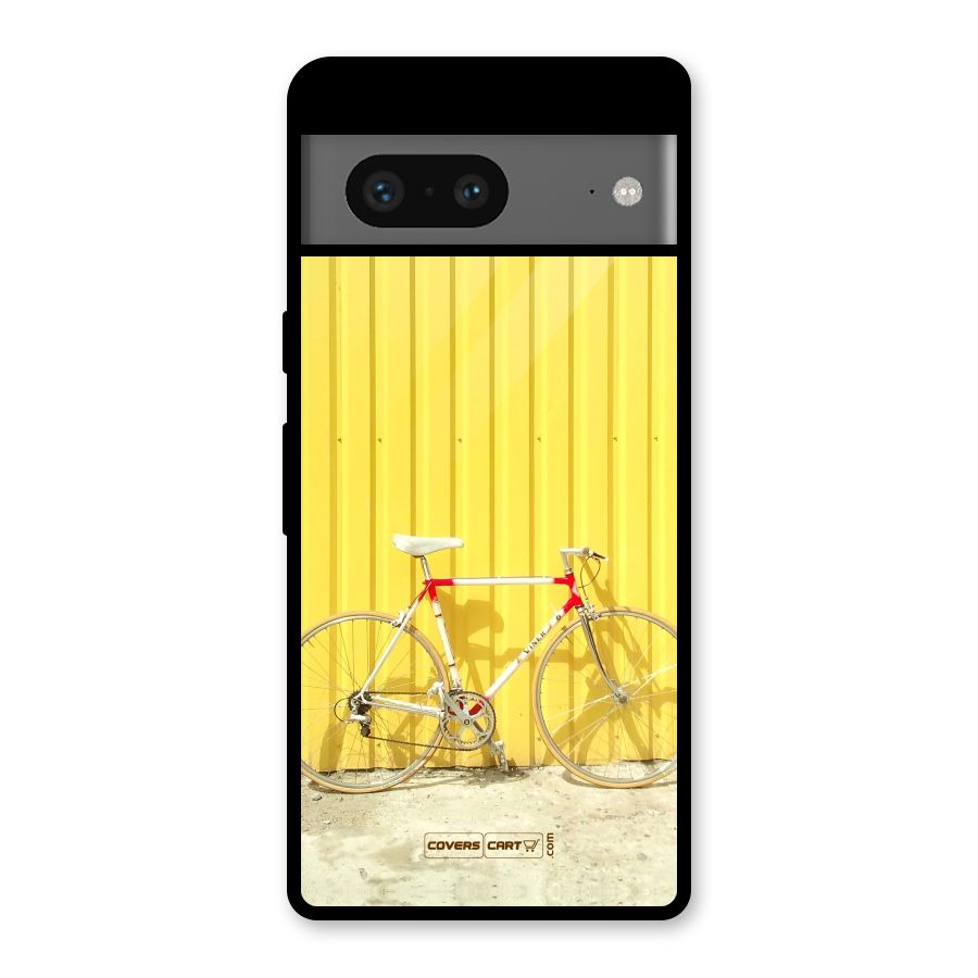 Yellow Cycle Classic Glass Back Case for Google Pixel 7