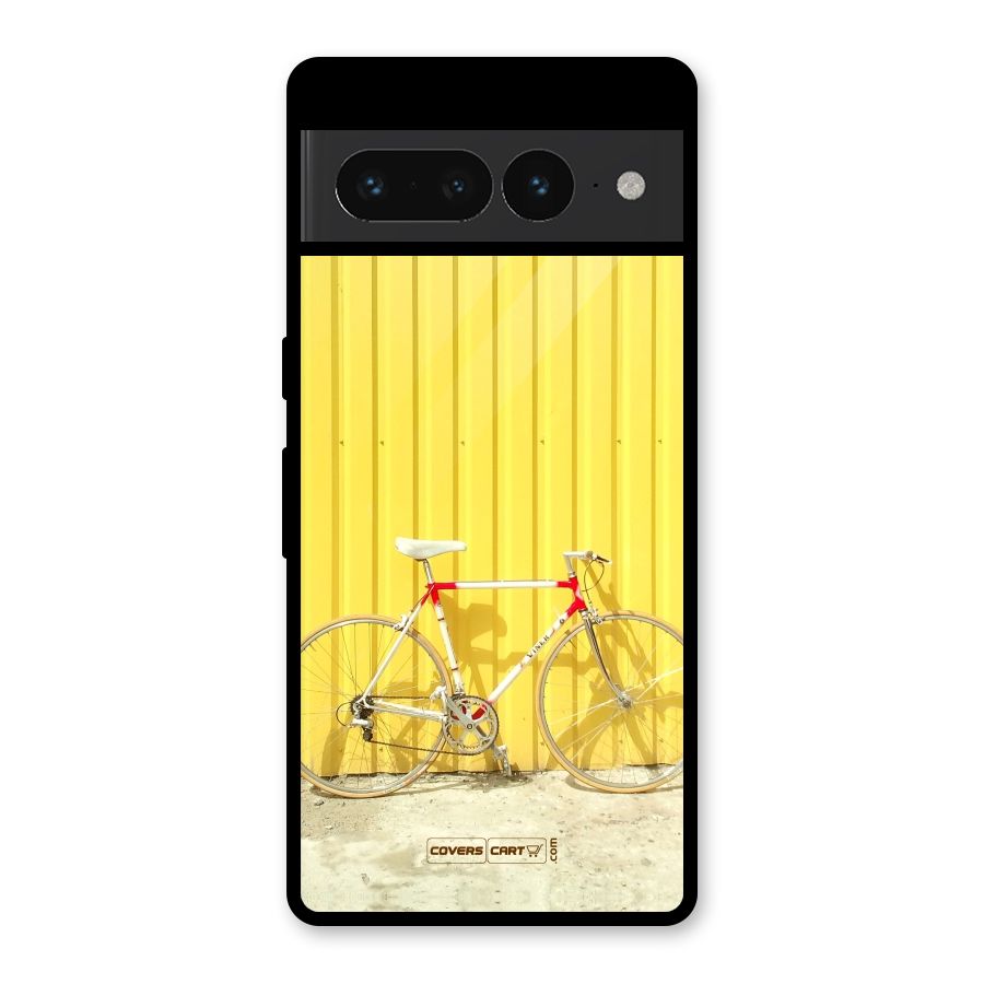 Yellow Cycle Classic Glass Back Case for Google Pixel 7 Pro