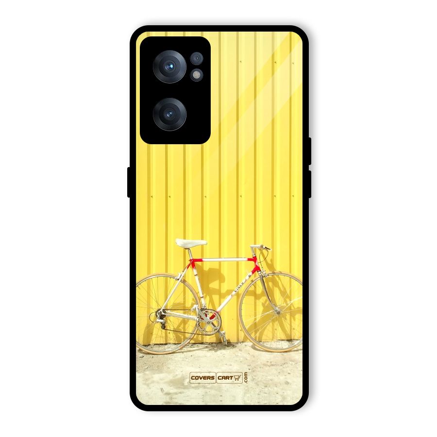 Yellow Cycle Classic Glass Back Case for OnePlus Nord CE 2 5G