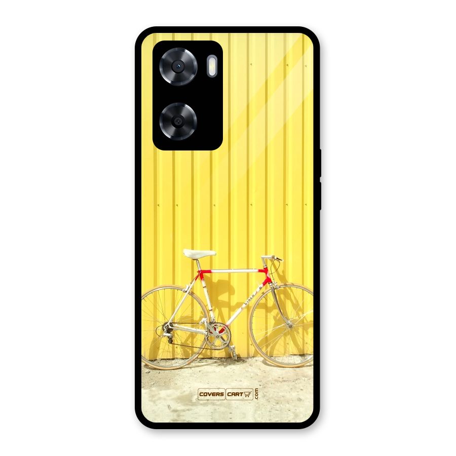 Yellow Cycle Classic Glass Back Case for Oppo A57 2022