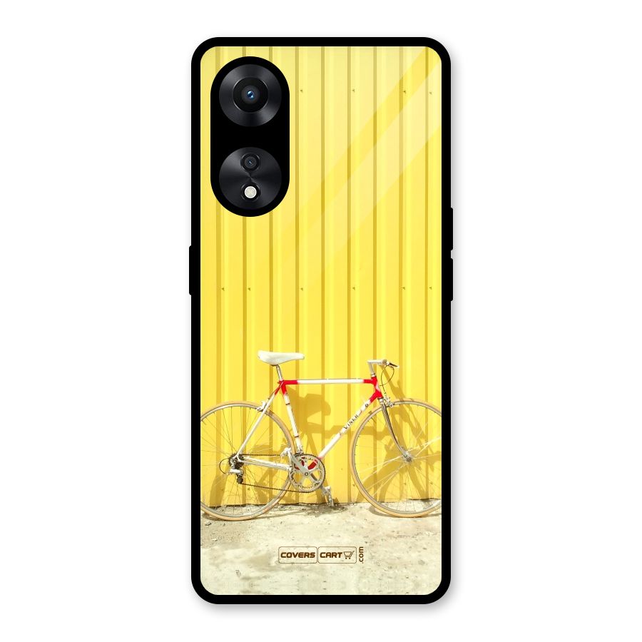 Yellow Cycle Classic Glass Back Case for Oppo A78