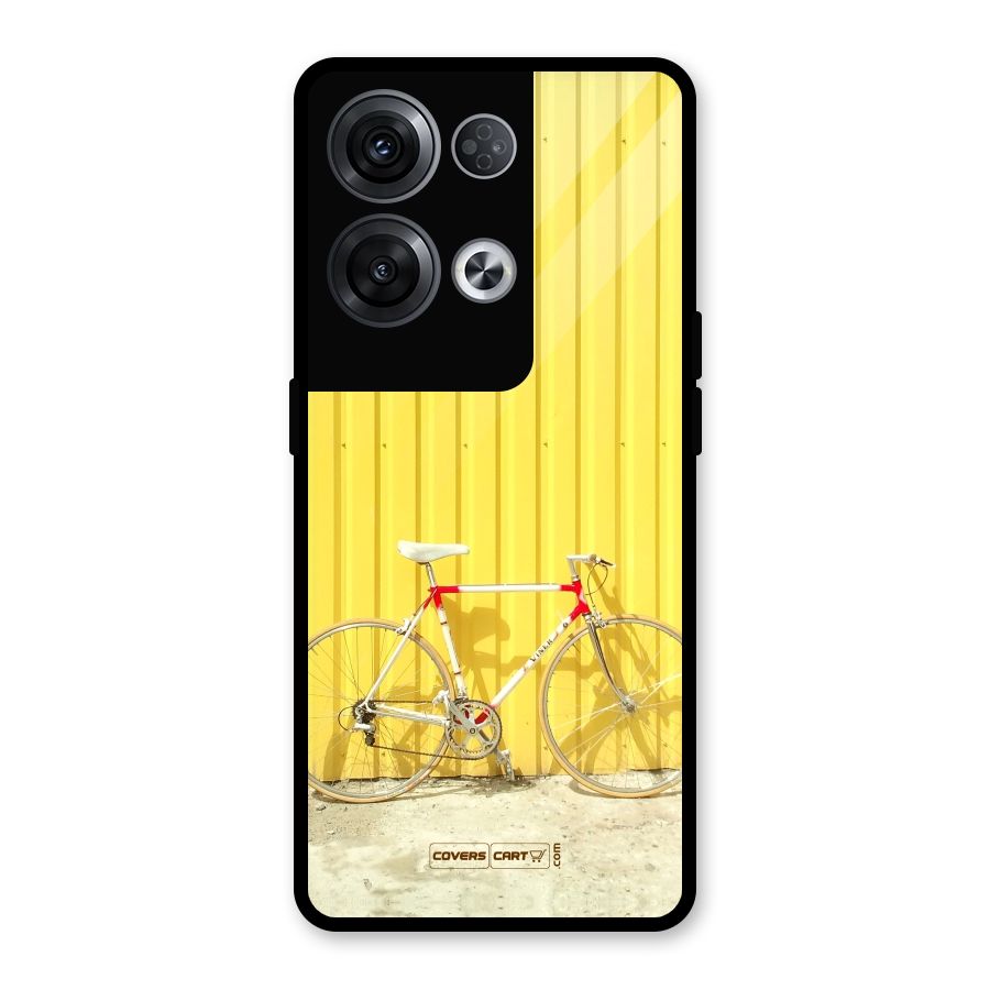 Yellow Cycle Classic Glass Back Case for Oppo Reno8 Pro 5G