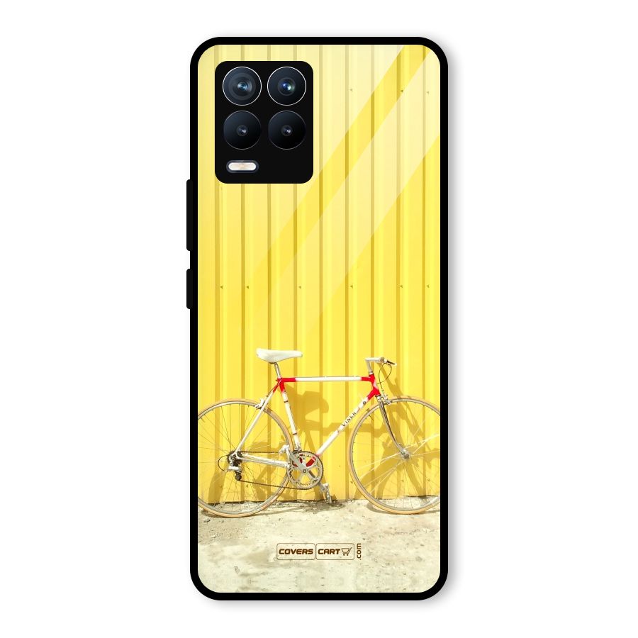 Yellow Cycle Classic Glass Back Case for Realme 8