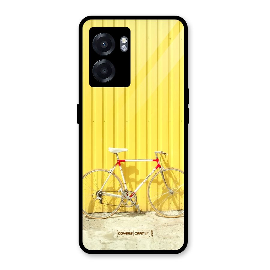 Yellow Cycle Classic Glass Back Case for Realme Narzo 50 5G