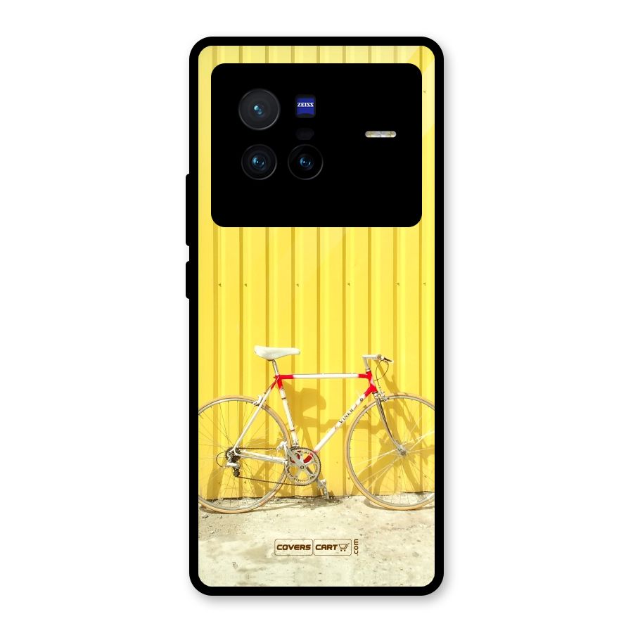 Yellow Cycle Classic Glass Back Case for Vivo X80