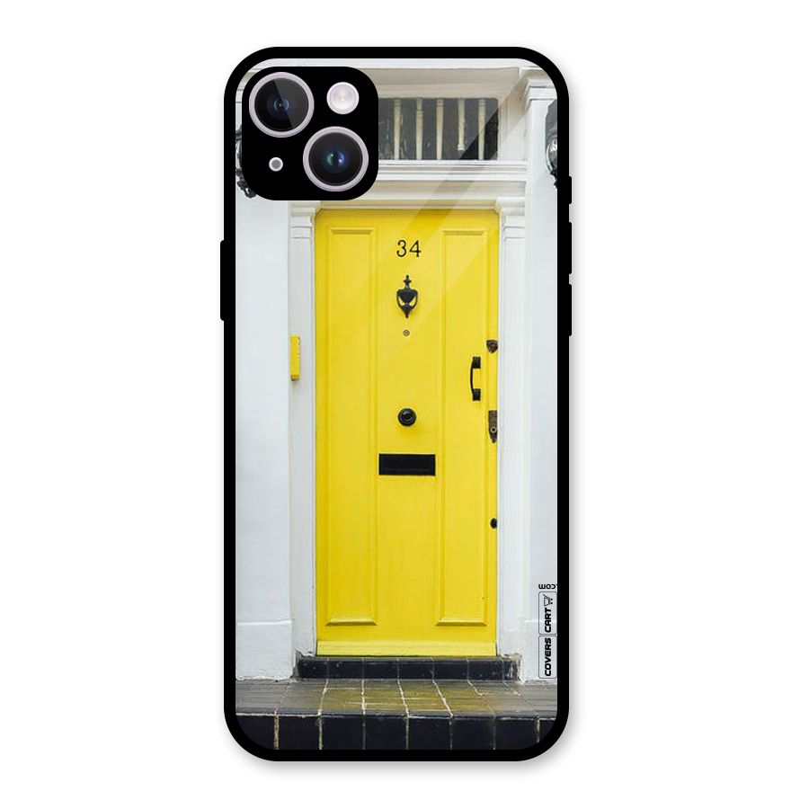 Yellow Door Glass Back Case for iPhone 14 Plus