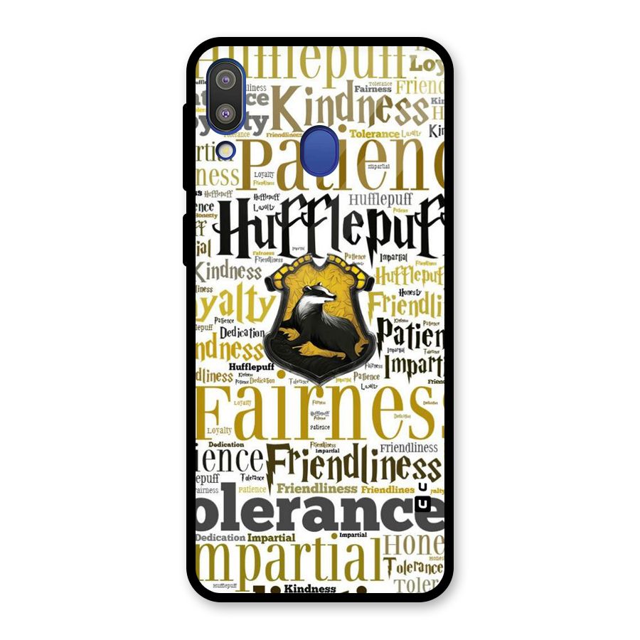 Yellow Fairness Glass Back Case for Galaxy M20
