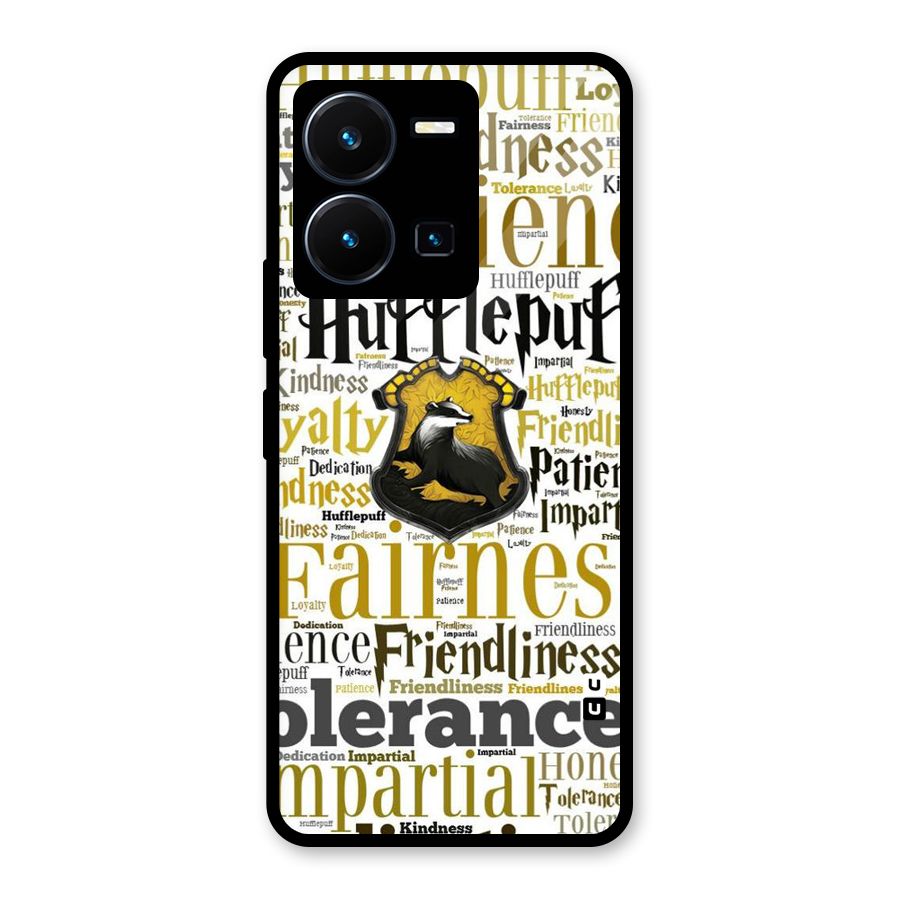 Yellow Fairness Glass Back Case for Vivo Y35