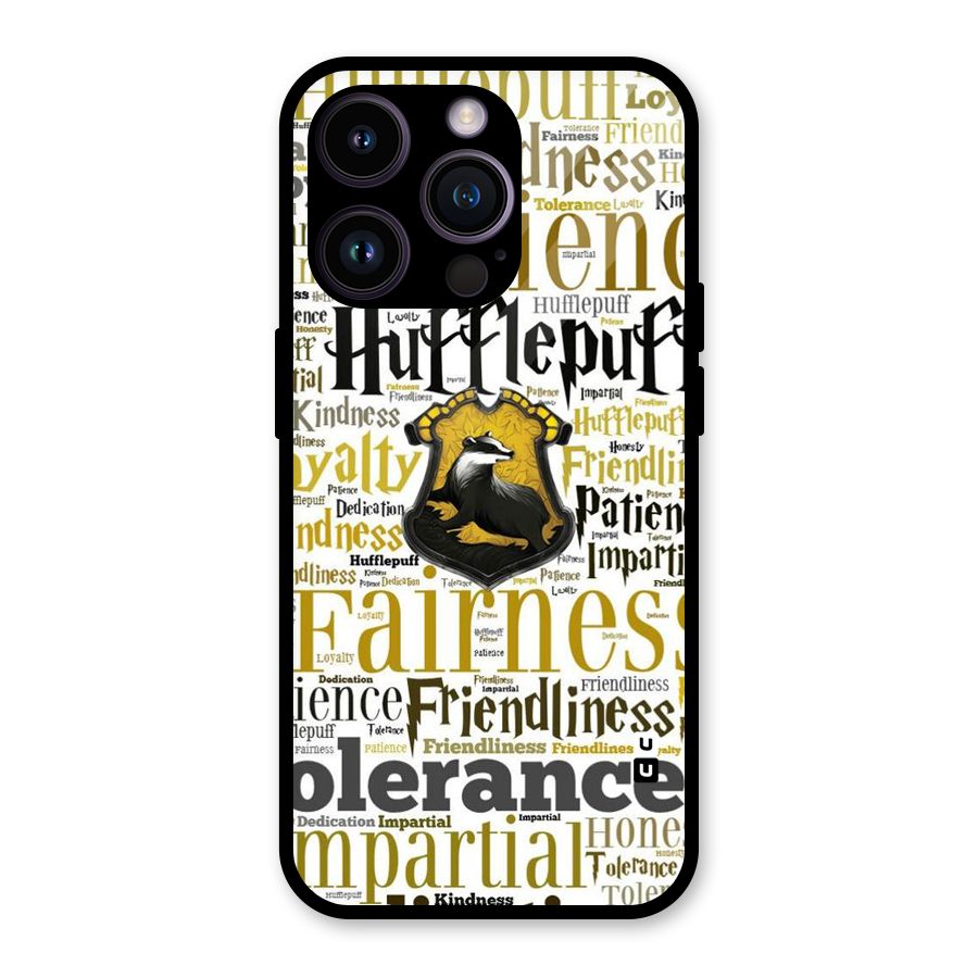 Yellow Fairness Glass Back Case for iPhone 14 Pro