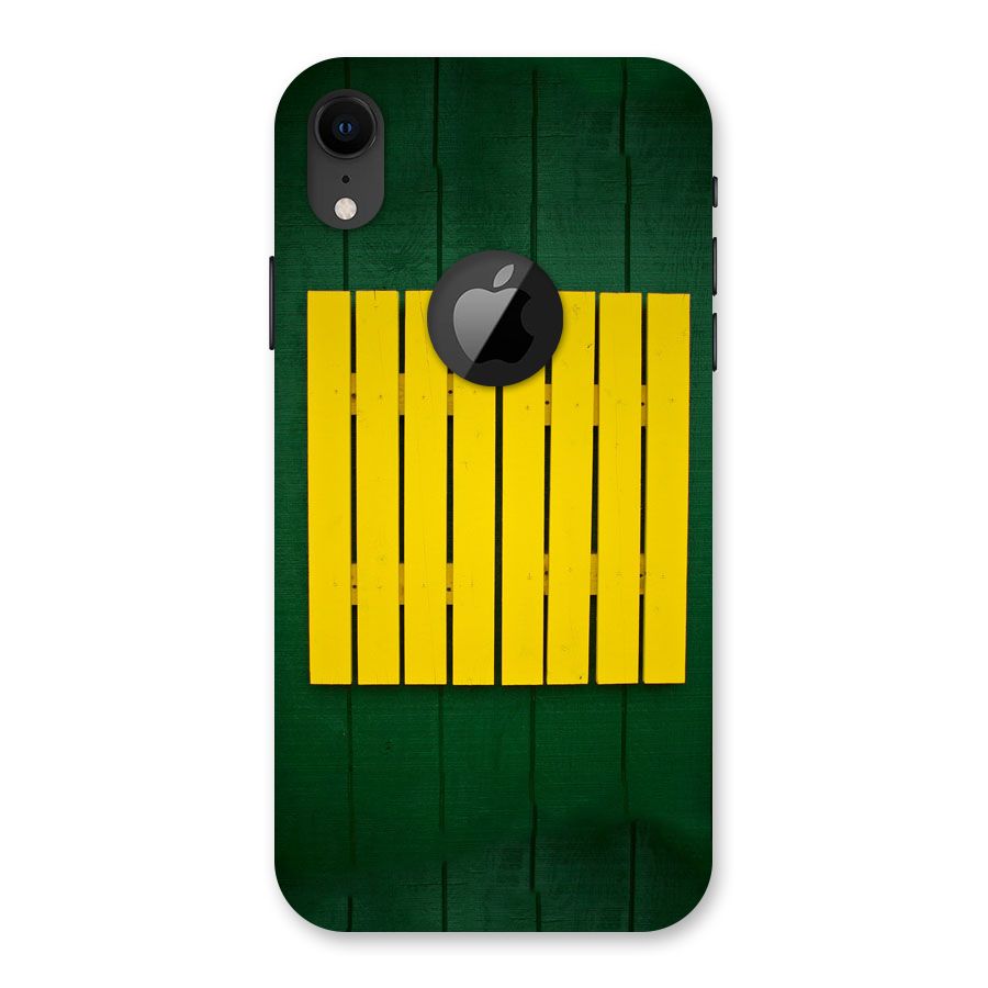 Yellow Fence Back Case for iPhone XR Logo Cut
