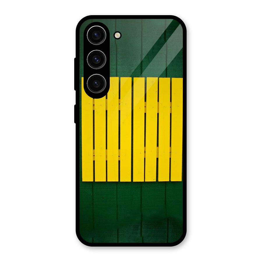 Yellow Fence Glass Back Case for Galaxy S23