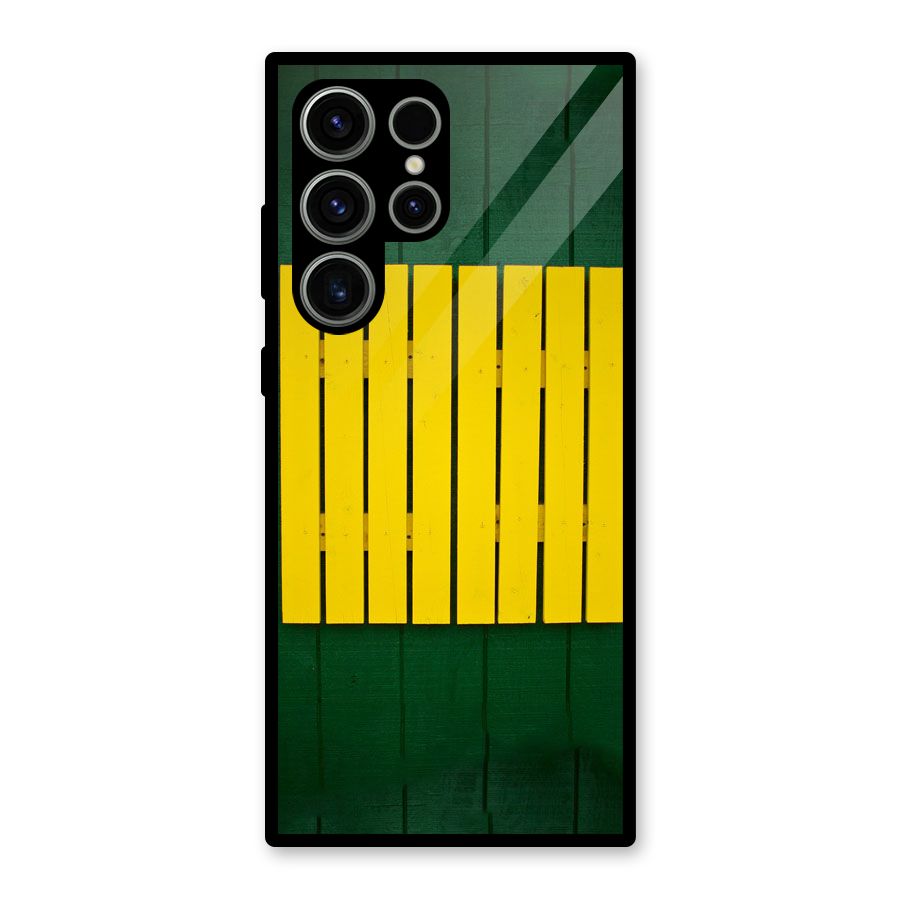 Yellow Fence Glass Back Case for Galaxy S23 Ultra