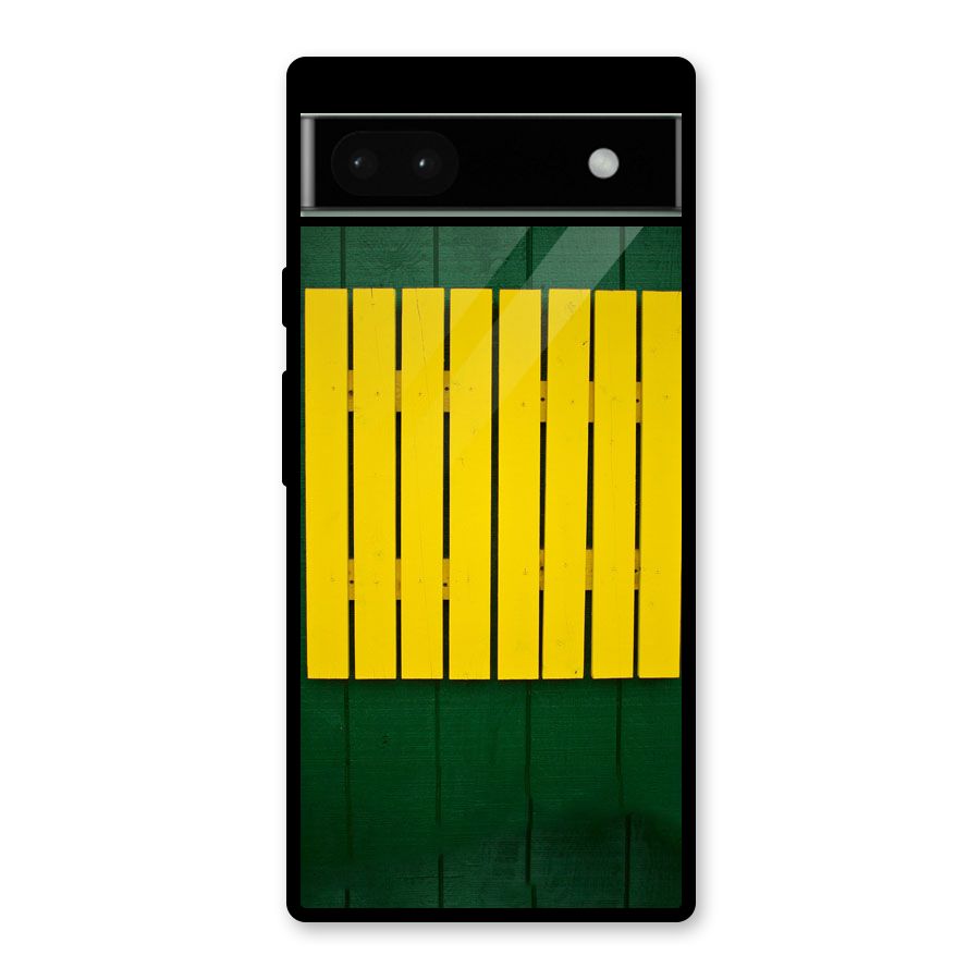 Yellow Fence Glass Back Case for Google Pixel 6a