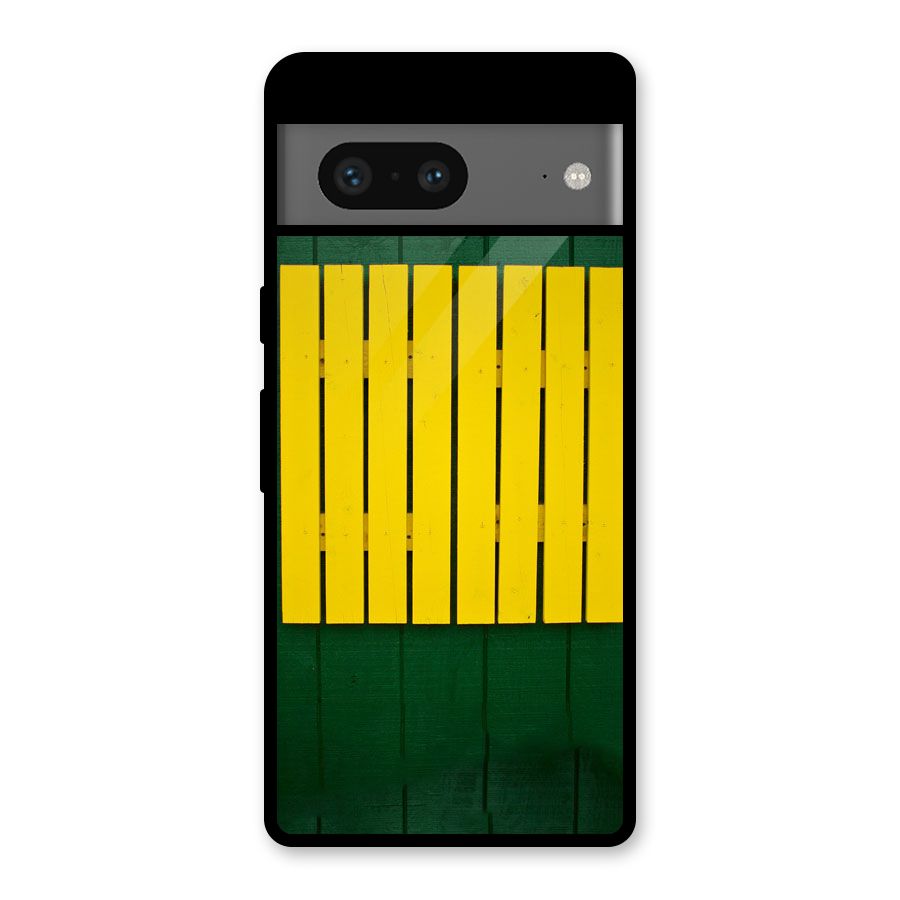 Yellow Fence Glass Back Case for Google Pixel 7