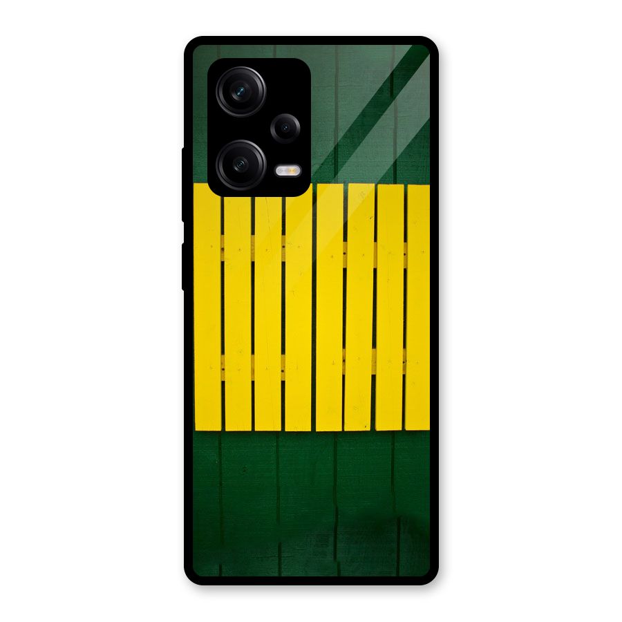 Yellow Fence Glass Back Case for Redmi Note 12 Pro