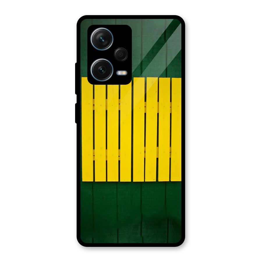 Yellow Fence Glass Back Case for Redmi Note 12 Pro Plus 5G