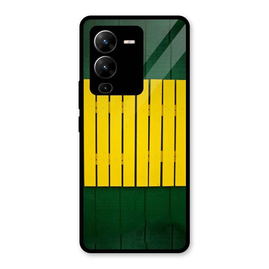 Yellow Fence Glass Back Case for Vivo V25 Pro
