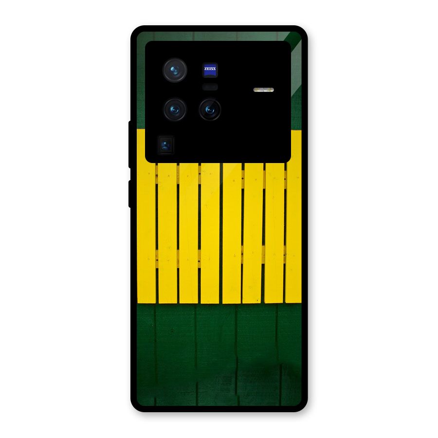 Yellow Fence Glass Back Case for Vivo X80 Pro
