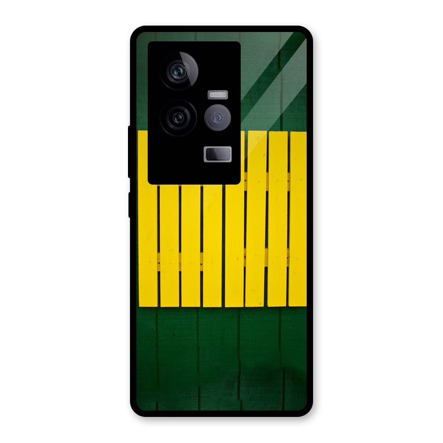 Yellow Fence Glass Back Case for Vivo iQOO 11 5G