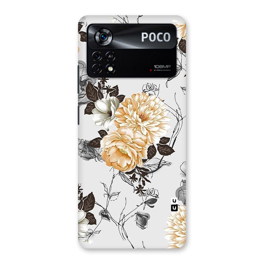 Yellow Floral Back Case for Poco X4 Pro 5G
