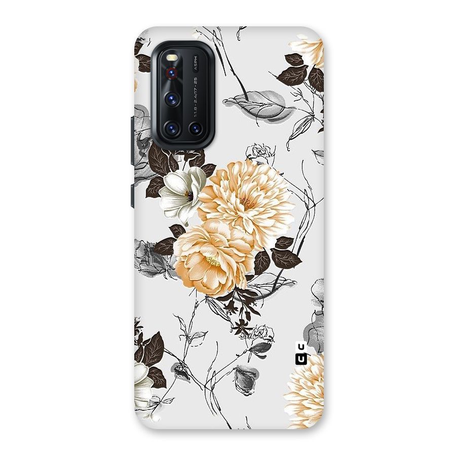 Yellow Floral Back Case for Vivo V19