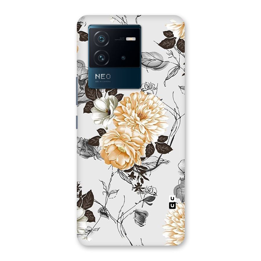 Yellow Floral Back Case for Vivo iQOO Neo 6 5G