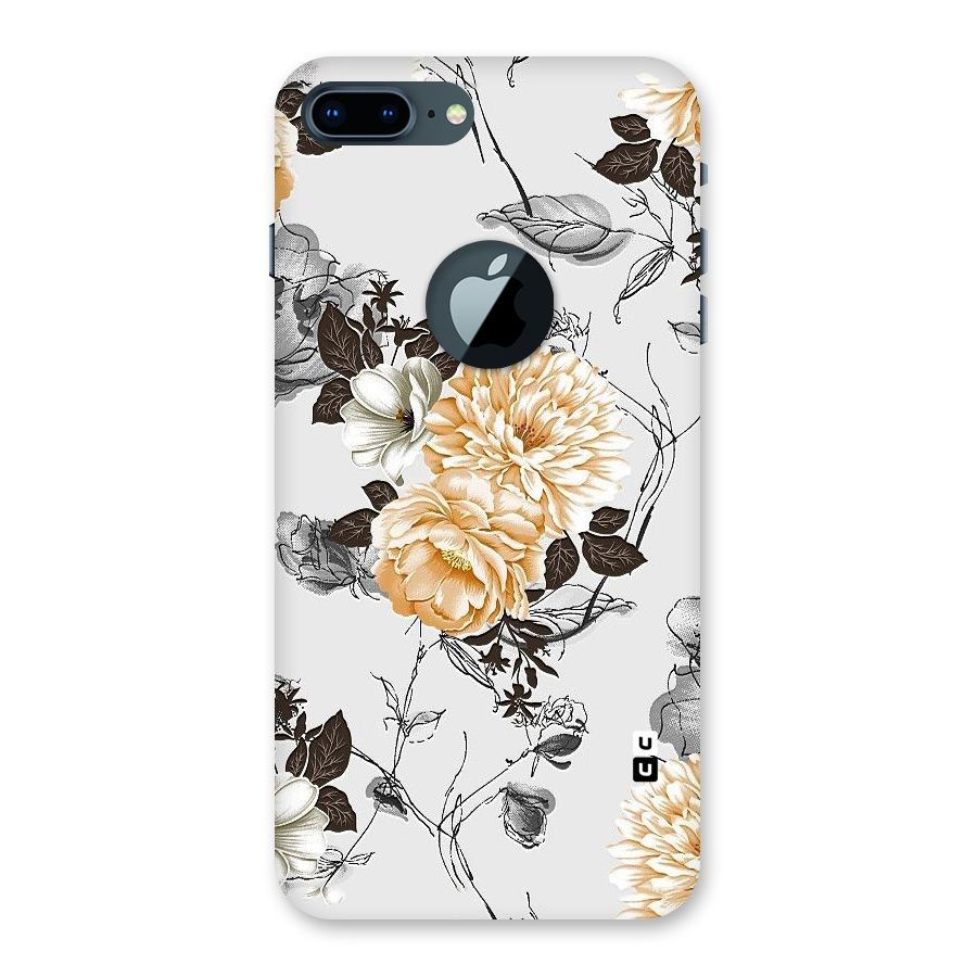Yellow Floral Back Case for iPhone 7 Plus Logo Cut