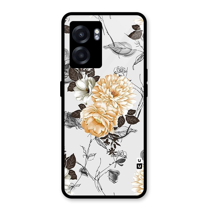 Yellow Floral Glass Back Case for Oppo K10 (5G)