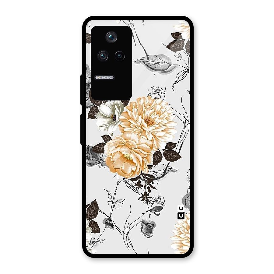 Yellow Floral Glass Back Case for Poco F4 5G