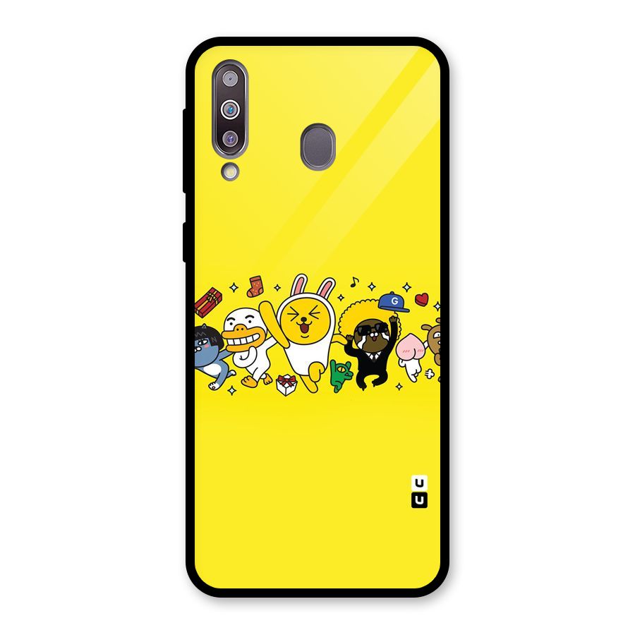 Yellow Friends Glass Back Case for Galaxy M30