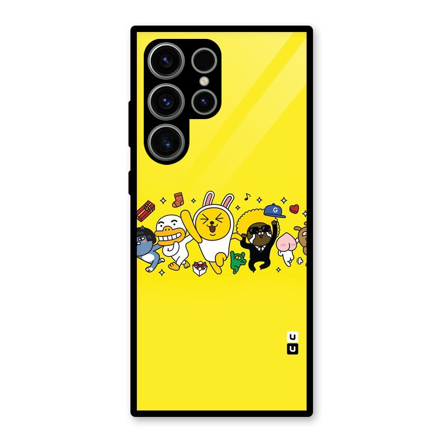 Yellow Friends Glass Back Case for Galaxy S23 Ultra