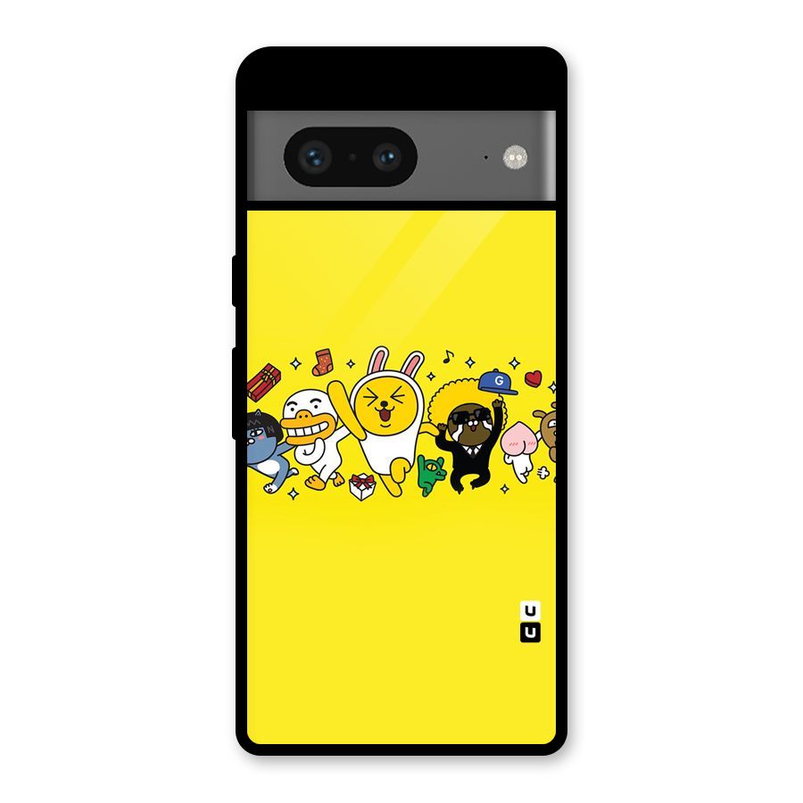 Yellow Friends Glass Back Case for Google Pixel 7