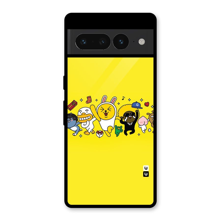 Yellow Friends Glass Back Case for Google Pixel 7 Pro