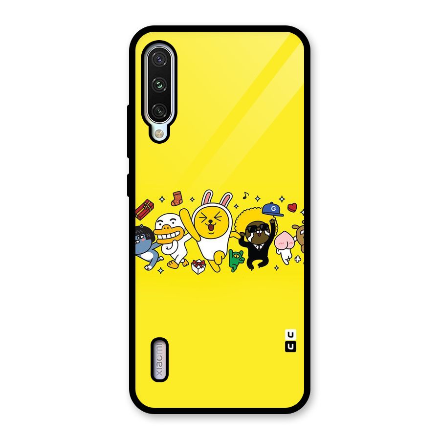 Yellow Friends Glass Back Case for Mi A3