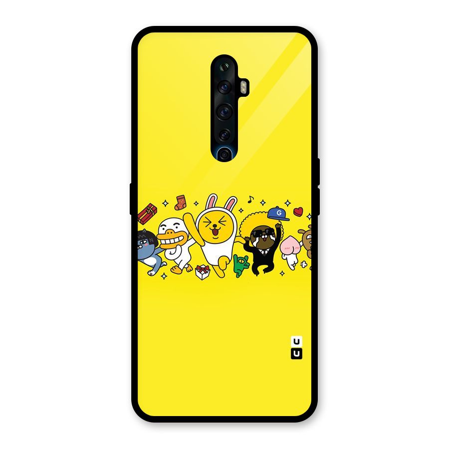 Yellow Friends Glass Back Case for Oppo Reno2 Z