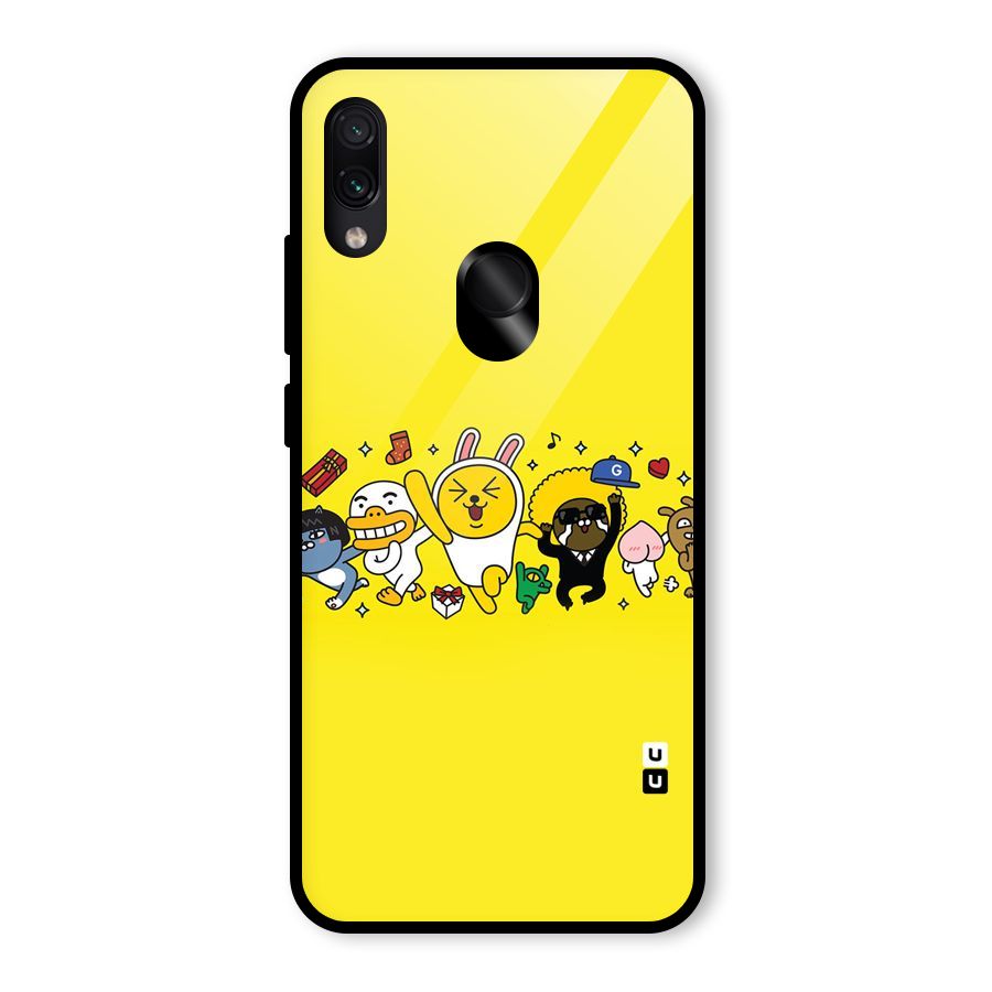 Yellow Friends Glass Back Case for Redmi Note 7 Pro
