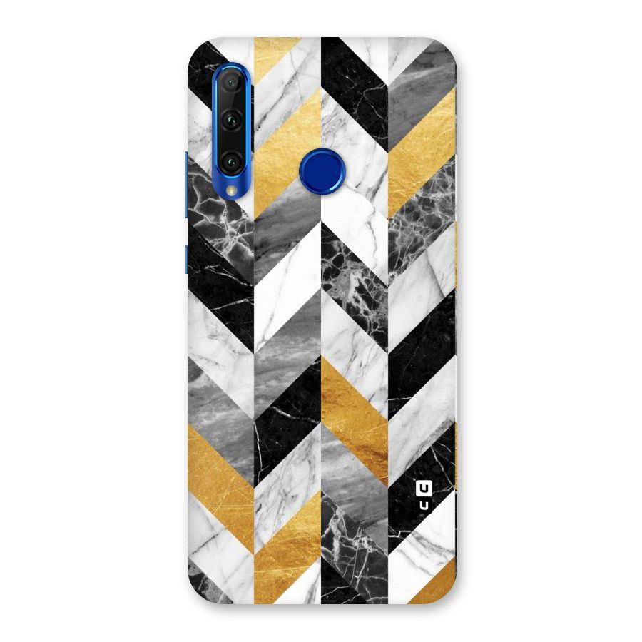 Yellow Grey Marble Back Case for Honor 20i