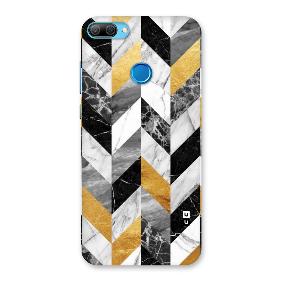 Yellow Grey Marble Back Case for Honor 9N