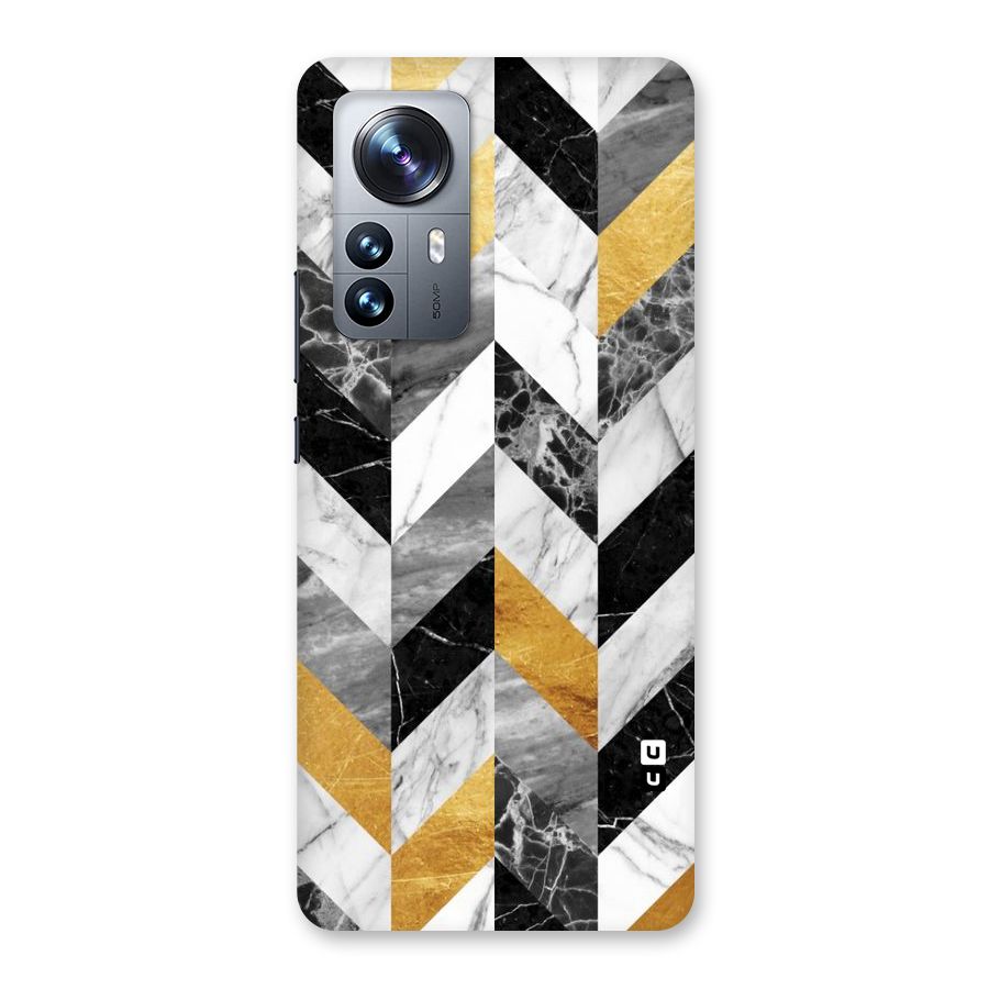 Yellow Grey Marble Back Case for Xiaomi 12 Pro