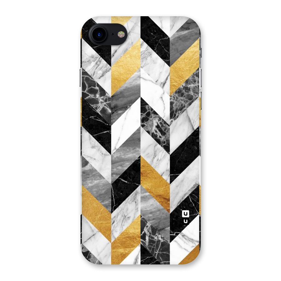 Yellow Grey Marble Back Case for iPhone SE 2020