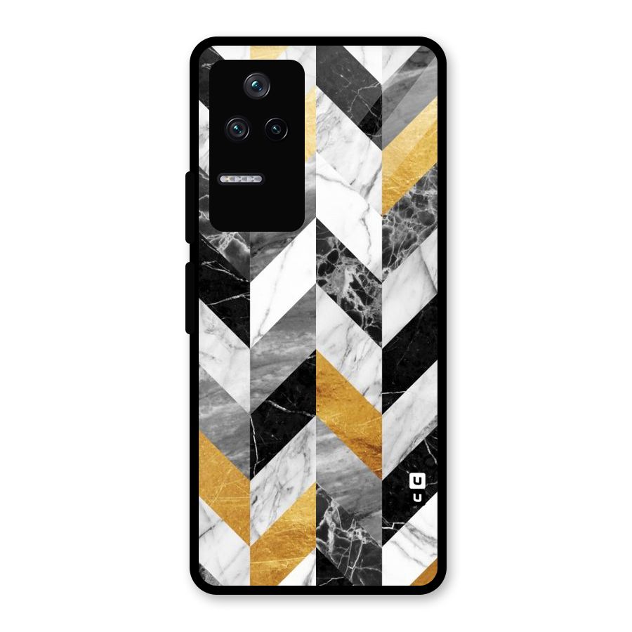 Yellow Grey Marble Glass Back Case for Poco F4 5G