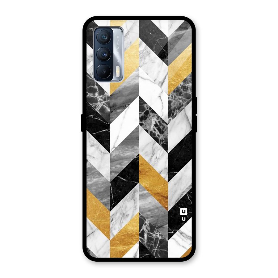 Yellow Grey Marble Glass Back Case for Realme X7