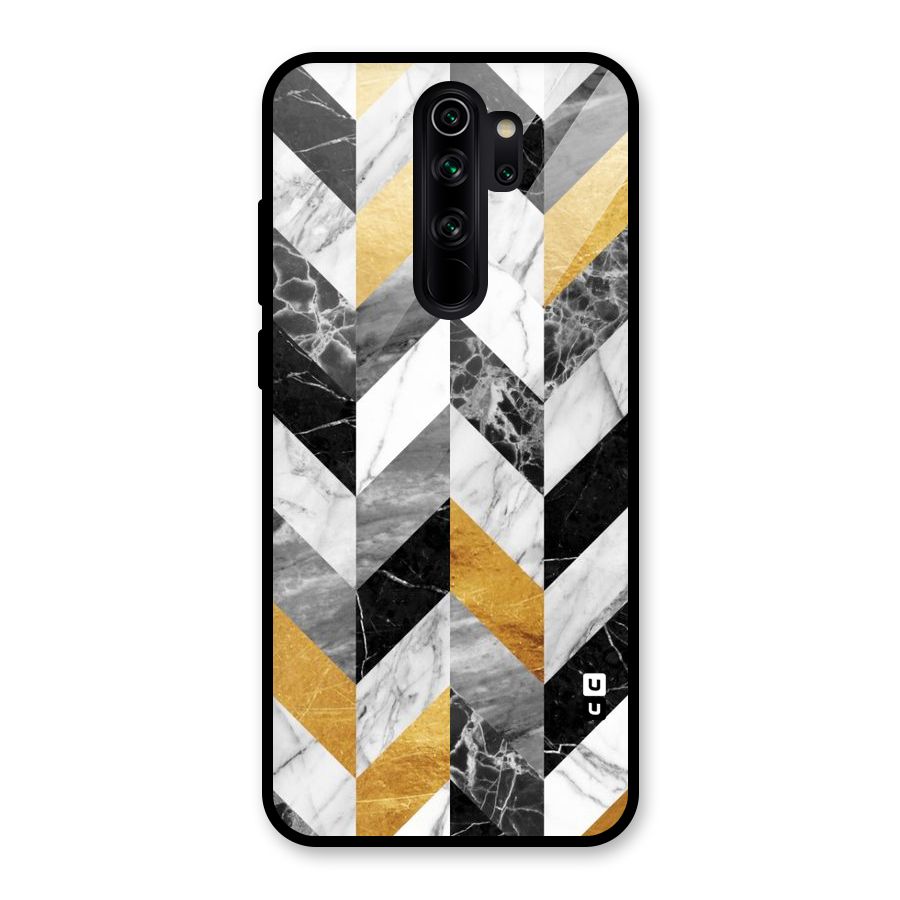 Yellow Grey Marble Glass Back Case for Redmi Note 8 Pro