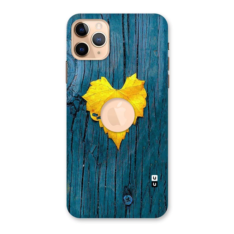 Yellow Leaf Back Case for iPhone 11 Pro Max Logo Cut