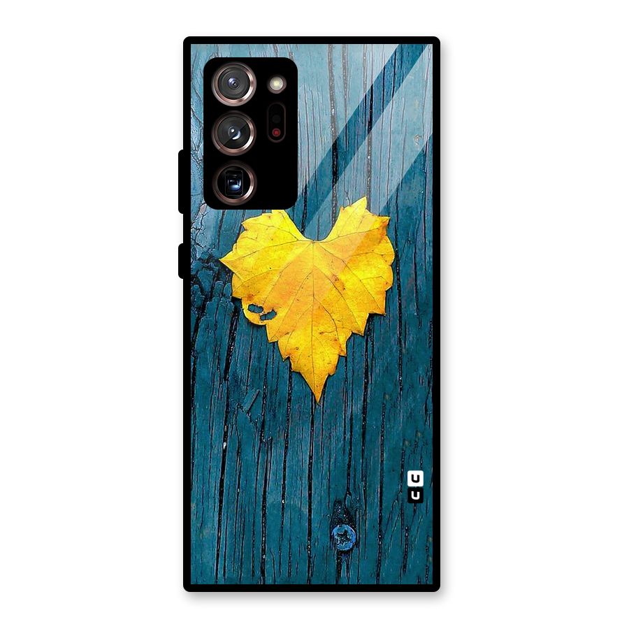 Yellow Leaf Glass Back Case for Galaxy Note 20 Ultra 5G